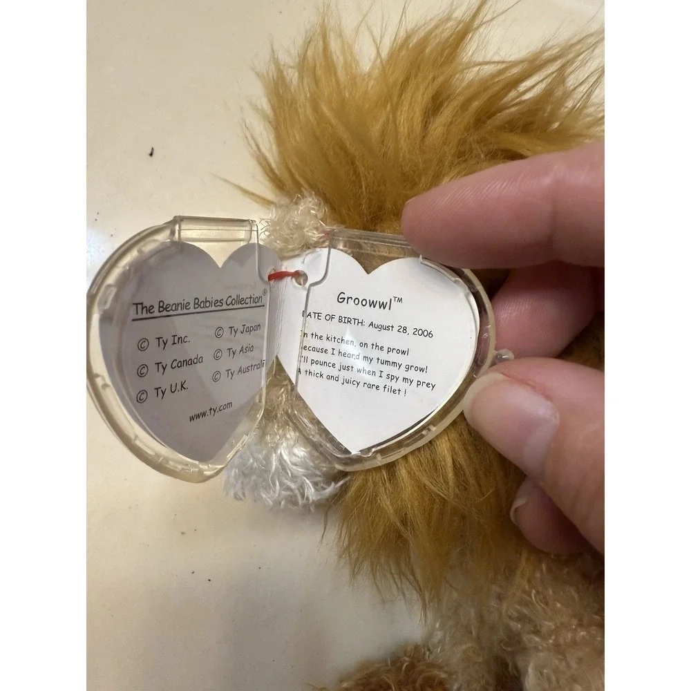 TY Groowwl the Lion Beanie Baby Plush Stuffed Animal Toy 2006 W/Tags